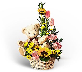 Basket of Bear with Blooms