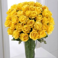 51 Yellow Roses Vase Arrangement